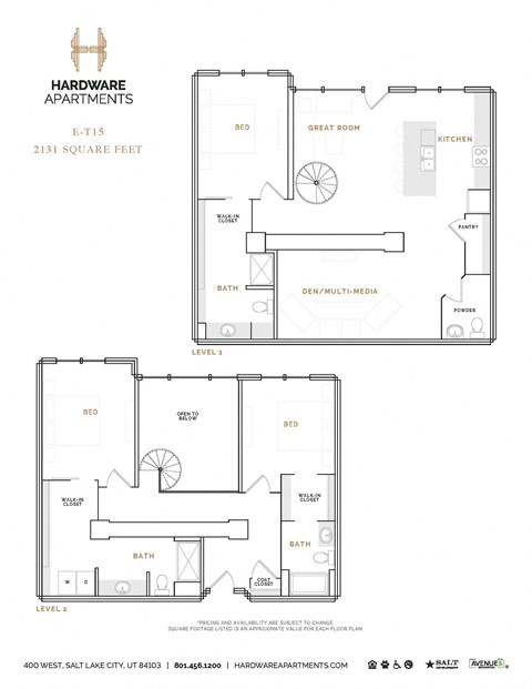 Floor plan for 3 beds, 3.5 baths, 2183 sqft